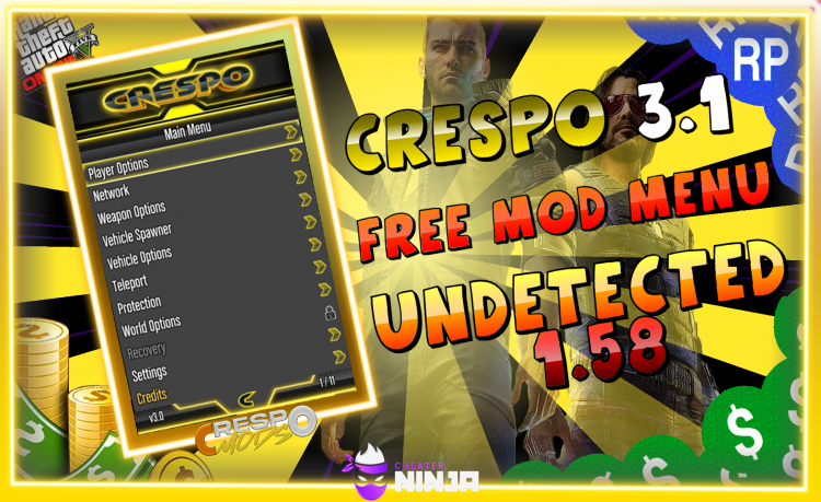 Crespo Free Mod Menu v3.2.1 | GTA V Online 1.58